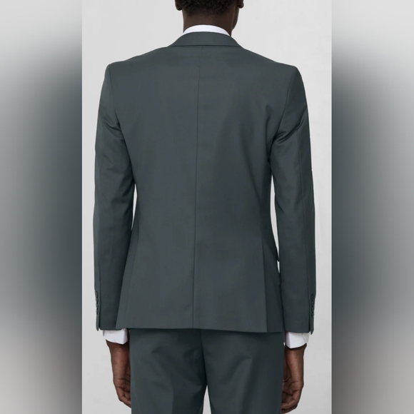 NWT Men's Olive 2 Button Suit 56R 50W Modern Fit New Olive Gray Green 2pc - Picture 4 of 9